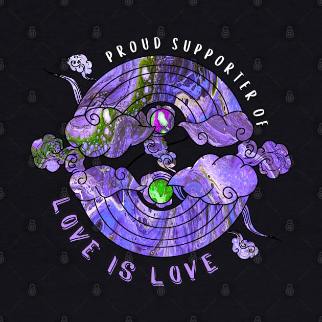 Proud Supporter of Love is Love Rainbows - Purple & Green by v_art9